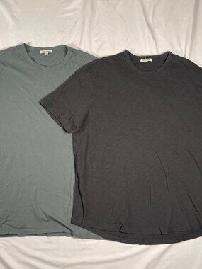 2 Forty Five Huckberry T Shirt Men's 2XL Green & Grey Short Sleeve Slub Cotton